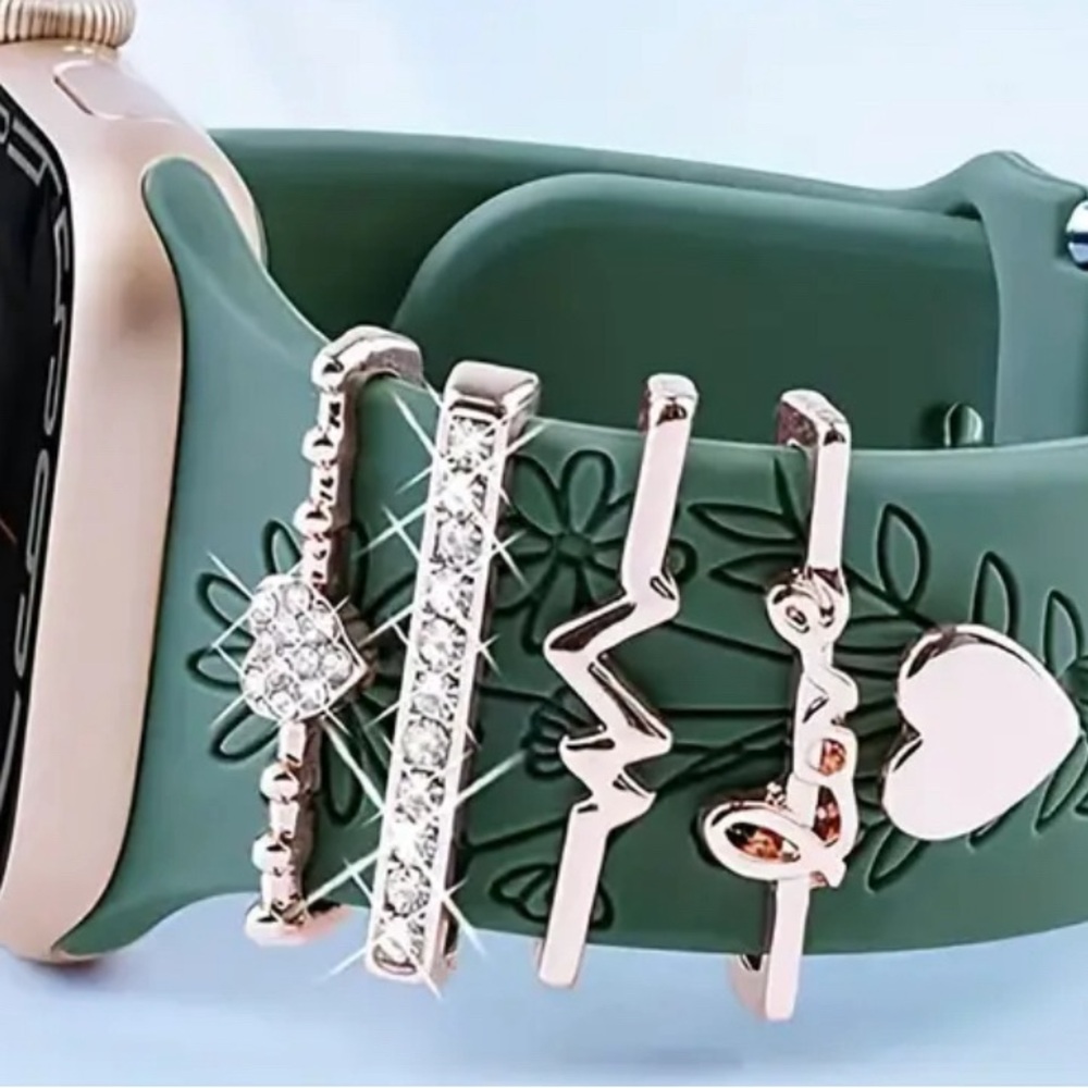 Apple Watch Gold Tone Strap Charms Set